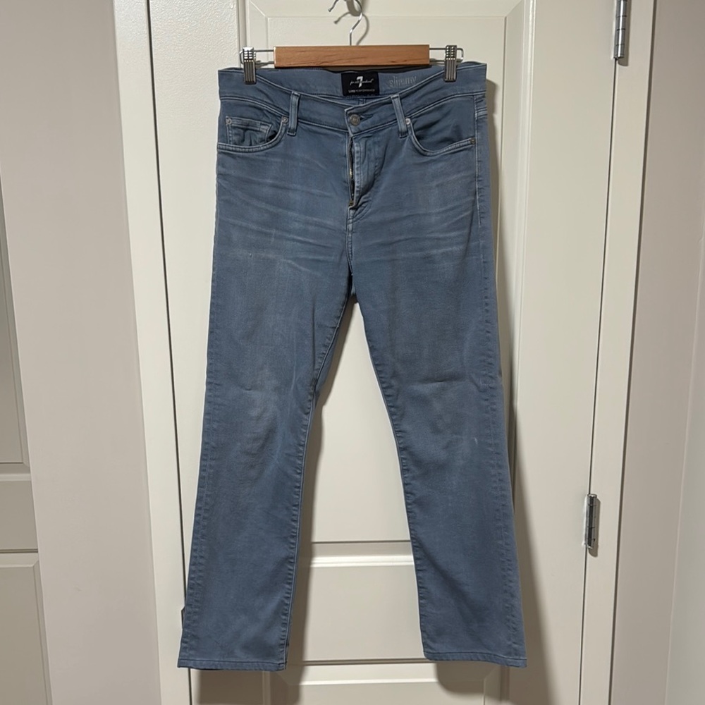 7 For All Mankind powder blue Luxe Performance Jeans 30x30